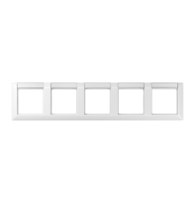Рамка 5-кратная с полем для надписи для горизонтальной установки; белая  AS5850NAWW  Jung