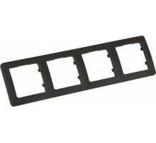 Рамка четырёхместная, скрытой установки, цвет черный  Р404-08  HEGEL