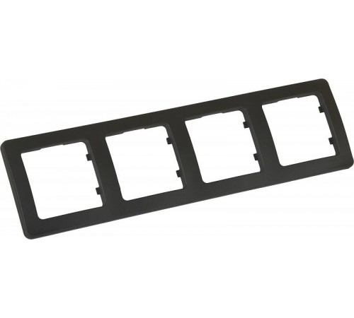 Рамка четырёхместная, скрытой установки, цвет черный  Р404-08  HEGEL