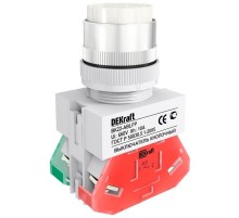 Выкл. кноп. с фикс. ABFP 22 мм бел. 220В ВK-22   25133DEK  DEKraft
