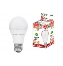 Лампа светодиодная НЛ-LED230-A60-7 Вт-230 В-3000 К-Е27, (60x106 мм), Народная  SQ0340-1623  TDM