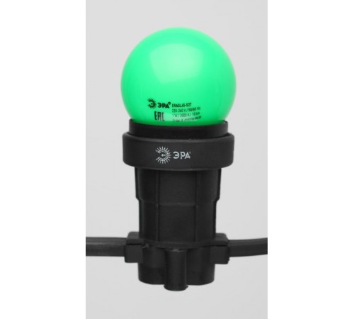 Лампы cветодиодные ERAGL45-E27 LED Р45-1W-E27 (диод. шар, зел., 4SMD, 1W, E27, для белт-лайт) (10/100/6000)  Б0049574  ЭРА