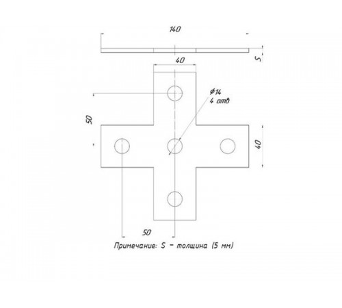 STRUT-пластина Х-образная 5 отверстий HDZ  stpx-HDZ  EKF