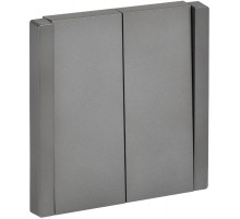 FORTE&PIANO Выключатель 2-клавишный проходной 10А FP507 сталь  FP-V22-0-10-1-K46  IEK