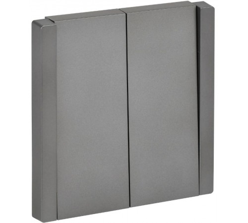 FORTE&PIANO Выключатель 2-клавишный проходной 10А FP507 сталь  FP-V22-0-10-1-K46  IEK