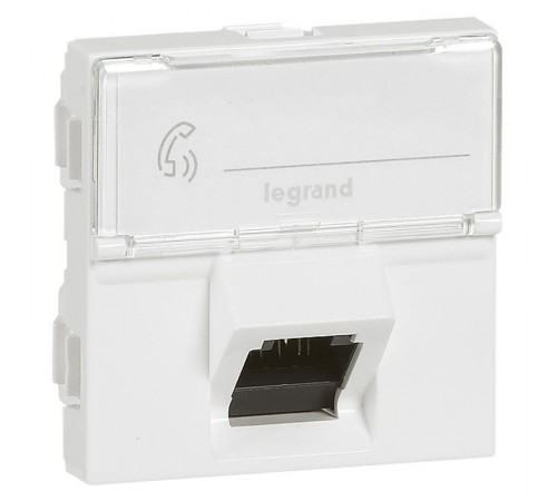 Mosaic RJ45 UTP 6a 2м угол 45° Белая  076509  Legrand