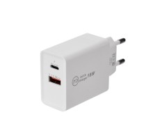 Сетевое зарядное устройство REXANT Type-C + USB 3.0 с Quick charge, белое 16-0278  REXANT