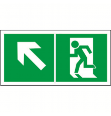 Знак безопасности BL-2010B.E34"Напр. к эвакуационному выходу налево вверх"  a18141  Белый свет