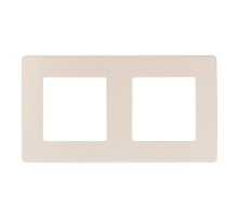 Рамка для розеток и выключателей серия 12 12-5102-02 на 2 поста, сатин, слоновая кость  Б0052510  ЭРА