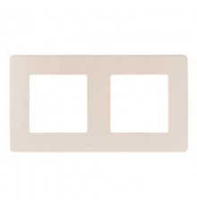 Рамка для розеток и выключателей серия 12 12-5102-02 на 2 поста, сатин, слоновая кость  Б0052510  ЭРА