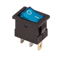 Выключатель клавишный 12V 15А (3с) ON-OFF синий с подсветкой Mini  36-2171  REXANT
