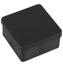Распаячная коробка  KOR-100-100-50-9g-2MP-B двухкомпонентная HF стойкая к УФ 100х100х50мм черная прямой монтаж IP67 KOR-100-100-50-9g-2MP-B  Б0062770