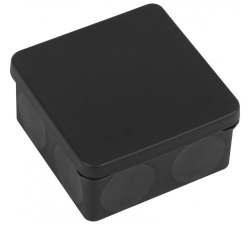 Распаячная коробка  KOR-100-100-50-9g-2MP-B двухкомпонентная HF стойкая к УФ 100х100х50мм черная прямой монтаж IP67 KOR-100-100-50-9g-2MP-B  Б0062770
