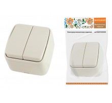 Выключатель 2-кл. открытой установки IP20 10А, сл. кость "Дача" Народная  SQ1824-0015  TDM