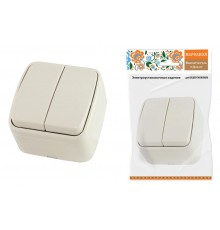 Выключатель 2-кл. открытой установки IP20 10А, сл. кость "Дача" Народная  SQ1824-0015  TDM