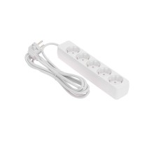 Удлинитель 5 гнезд, 3м, 3х0,75мм, с/з, белый  13-4212  PROconnect