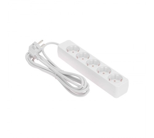 Удлинитель 5 гнезд, 3м, 3х0,75мм, с/з, белый  13-4212  PROconnect