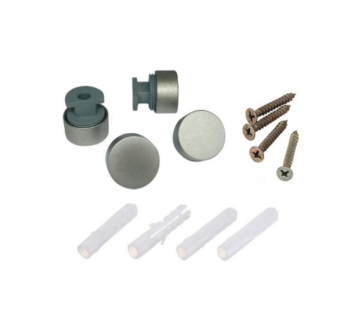 Зеркалодержатель d17 мм без сверления, никель матовый (комплект) - пакет Kr  112586  Tech-KREP