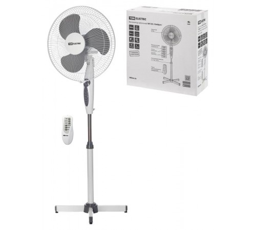 Вентилятор напольный ВП-03 "Тайфун" H1,25 м, D40 см, 40 Вт, 230 В, пульт ДУ, таймер, серый,  SQ2701-0006  TDM