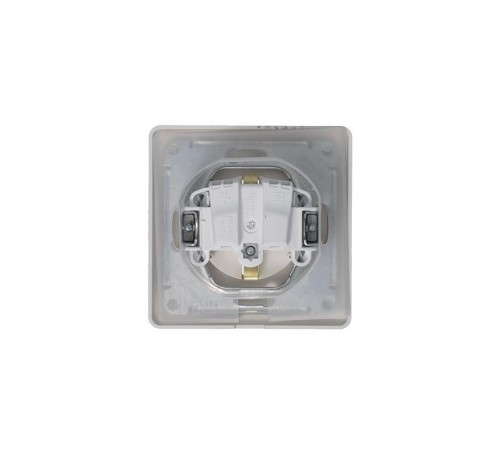 Glossa Платина Розетка с заземлением со шторками с крышкой IP44 (в сборе)  GSL001248  SE
