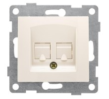 Bravo Розетка телефонная RJ12, двойная, СУ, беж  С10Т2-003  GUSI Electric