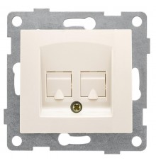 Bravo Розетка компьютерная RJ45, двойная, СУ, беж  С10К2-003  GUSI Electric
