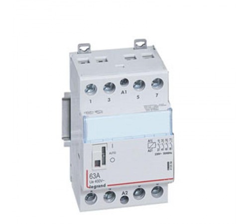 Контактор CX 4П 250В катушка 230В 63A 4НО 3 модуля, переменный ток АС  412556  Legrand