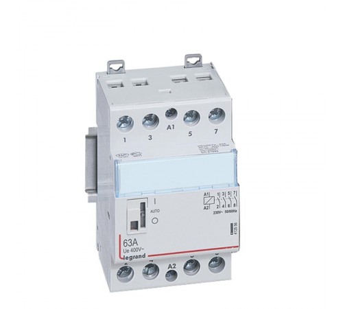 Контактор CX 4П 250В катушка 230В 63A 4НО 3 модуля, переменный ток АС  412556  Legrand