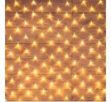 Гирлянда "Сеть" 1,5х1,5м, прозрачный ПВХ, 150 LED ТЕПЛЫЙ БЕЛЫЙ  215-126  NEON-NIGHT