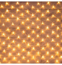 Гирлянда "Сеть" 1,5х1,5м, прозрачный ПВХ, 150 LED ТЕПЛЫЙ БЕЛЫЙ  215-126  NEON-NIGHT