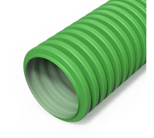 Труба гофрированная двустенная ПНД гибкая вентиляционная зеленая (RAL 6029) d75 мм (50м/уп)  PR15.0297  Промрукав