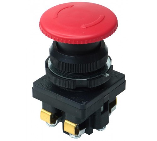 КЕ-201 У2 исп.2, красный, 1з+1р, гриб с фиксацией, IP54, 10А, 660В, выключатель кнопочный (ЭТ)  ET561481  Электротехник