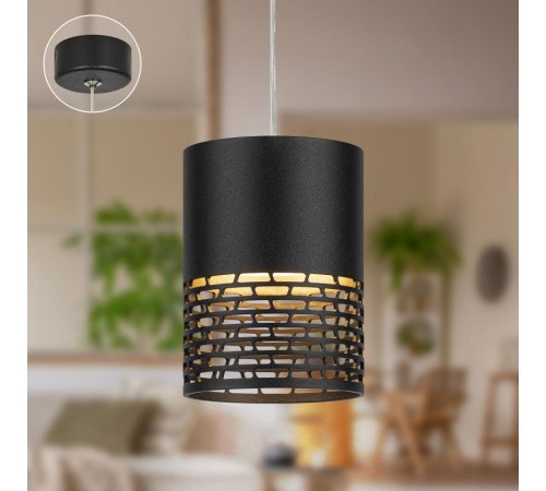 Светильник подвесной (подвес)  PL29 BK цоколь GX53 потолочный цилиндр черный  Б0061373  ЭРА