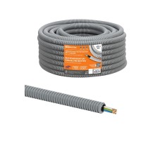 Электротруба гофрированная ПВХ d20 серая, с кабелем ВВГ-Пнг(А)-LS 3х1,5ок(N,PE)-0,66 ГОСТ (50 м)  SQ0140-2003  TDM