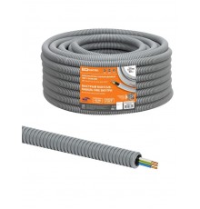 Электротруба гофрированная ПВХ d20 серая, с кабелем ВВГ-Пнг(А)-LS 3х1,5ок(N,PE)-0,66 ГОСТ (50 м)  SQ0140-2003  TDM