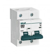 Выключатель автоматический двухполюсный ВА-201 63А C 10кА  13004DEK  DEKraft
