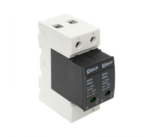 Ограничитель импульсных напряжений серии ОПВ-B/2P In 30кА 400В (с сигнализацией) EKF PROxima  opv-b2  EKF