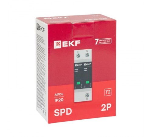 Ограничитель импульсных напряжений серии ОПВ-B/2P In 30кА 400В (с сигнализацией) EKF PROxima  opv-b2  EKF