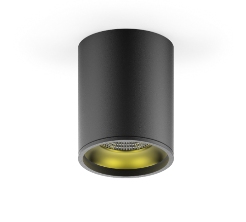 Светильник  Overhead накл цил 12W 900lm 3000K 170-240V IP20 79*100мм черный LED 1/10  HD008  Gauss