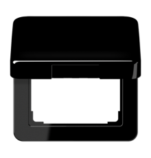 Крышка откидная для штепсельных розеток и изделий с платой 5050 мм; черная  CD590KLSW  Jung