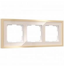 W0032851/ Электроустановочные изделия Рамка на 3 поста Baguette (айвори/латунь)  a060236  Werkel