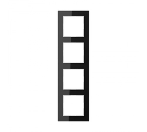 Рамка для вертикальной и горизонтальной установки, 4 поста; стекло; черный; A CREATION  AC584GLSW  Jung