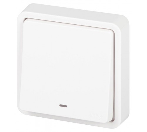 Выключатель 1-клавишный с подсветкой ЭРА Эксперт 11-1522-01 IP55, 10АХ-250В, СУ, Белый  Б0063279  ЭРА