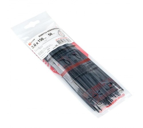 Хомут P6.6 стандартный (ч), 3.6x150 (50шт) FlexLock PROxima  plc-fl-ctsb-3.6x150-r  EKF