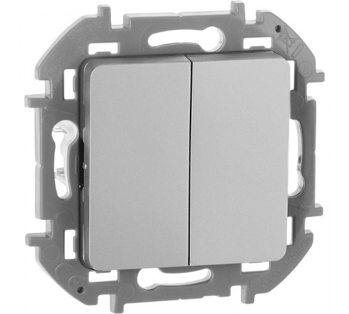 Inspiria Алюминий Выключатель 2-клавишный С/У без рамки  673622  Legrand