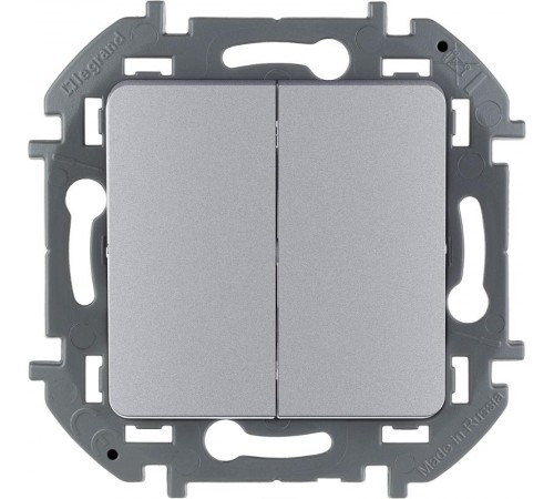 Inspiria Алюминий Выключатель 2-клавишный С/У без рамки  673622  Legrand