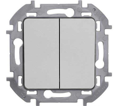 Inspiria Алюминий Выключатель 2-клавишный С/У без рамки  673622  Legrand