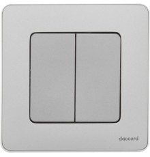 Inspiria Алюминий Выключатель 2-клавишный С/У без рамки  673622  Legrand