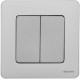 Inspiria Алюминий Выключатель 2-клавишный С/У без рамки  673622  Legrand