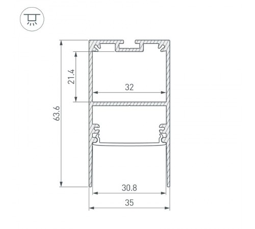 Профиль SL-COMFORT-3563-2000 ANOD (Arlight, Алюминий)  033277  Arlight
